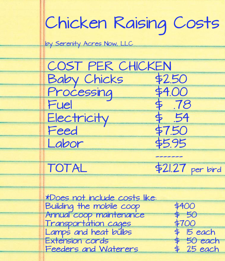 Calculating the Cost of Raising Roaster Chickens